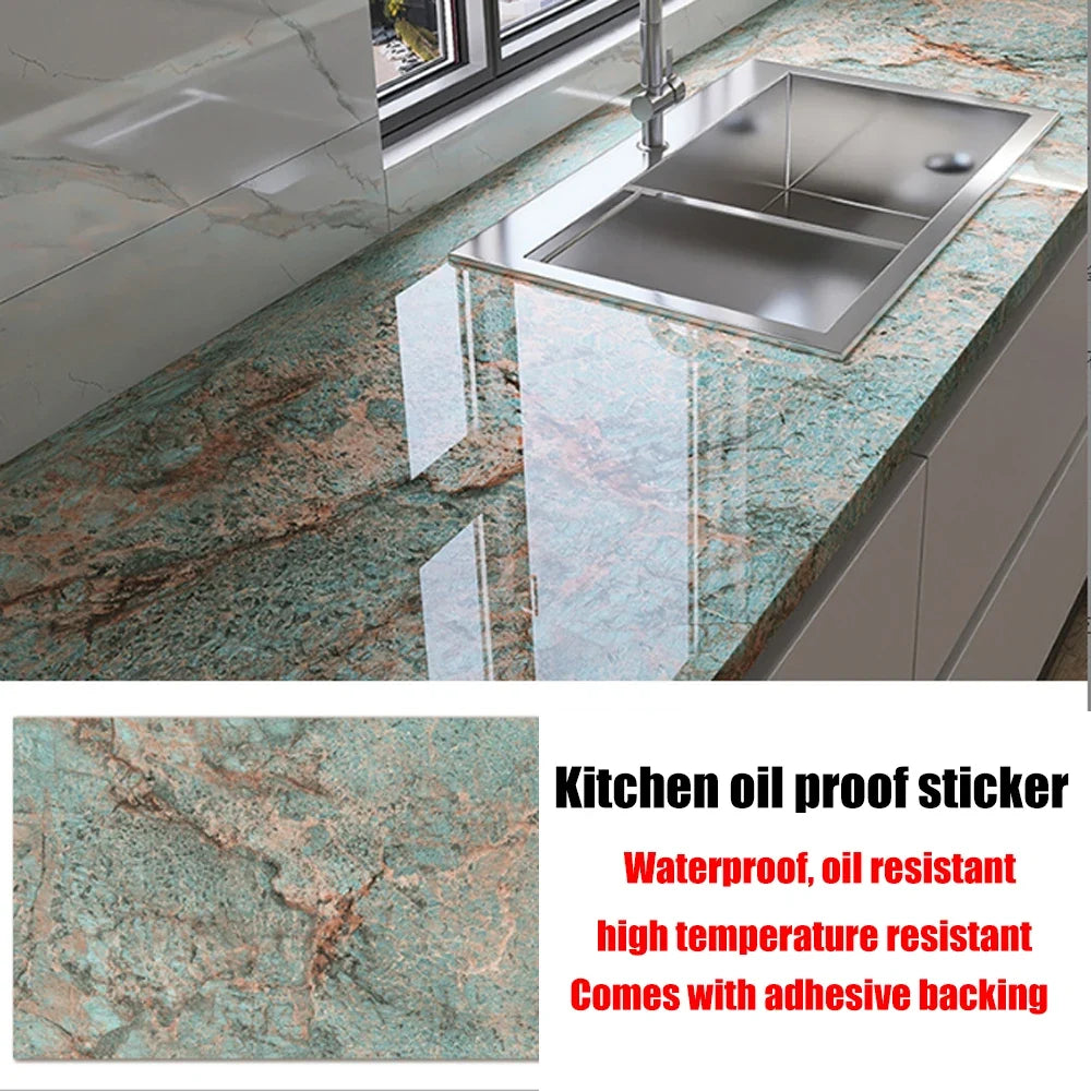40cm New Kitchen Oil-proof Wall Stickers Self-adhesive Stain-resistant High Temperature Kitchen Countertop Protective Wallpaper