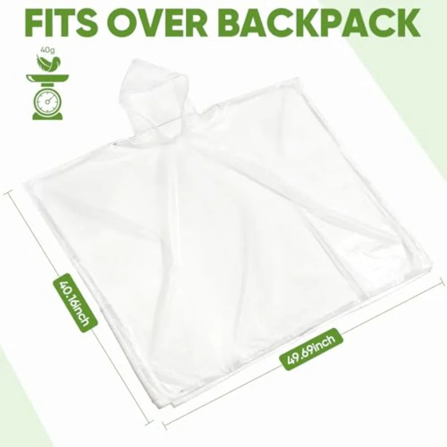 APEXUP Disposable Rain Ponchos for Adults 5PK/10PK/50PK Emergency Rain Poncho for Camping Hiking Travelling