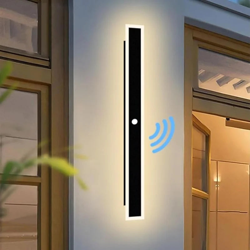 110- 240V IP65 Waterproof Porch Lamp LED Long Garden Lamp for Villa Garage Lighting FixtureOutdoor Wall Light With Motion Sensor