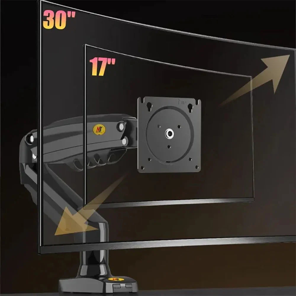 Adjustable PC Monitor Arm Support NB F80 Single Monitor Bracket Up To 30 Inches Computer Desk Mount Stand Adjustable Gas Spring