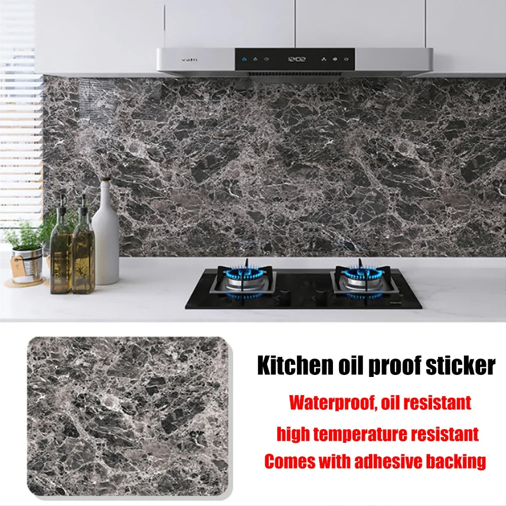 40cm New Kitchen Oil-proof Wall Stickers Self-adhesive Stain-resistant High Temperature Kitchen Countertop Protective Wallpaper
