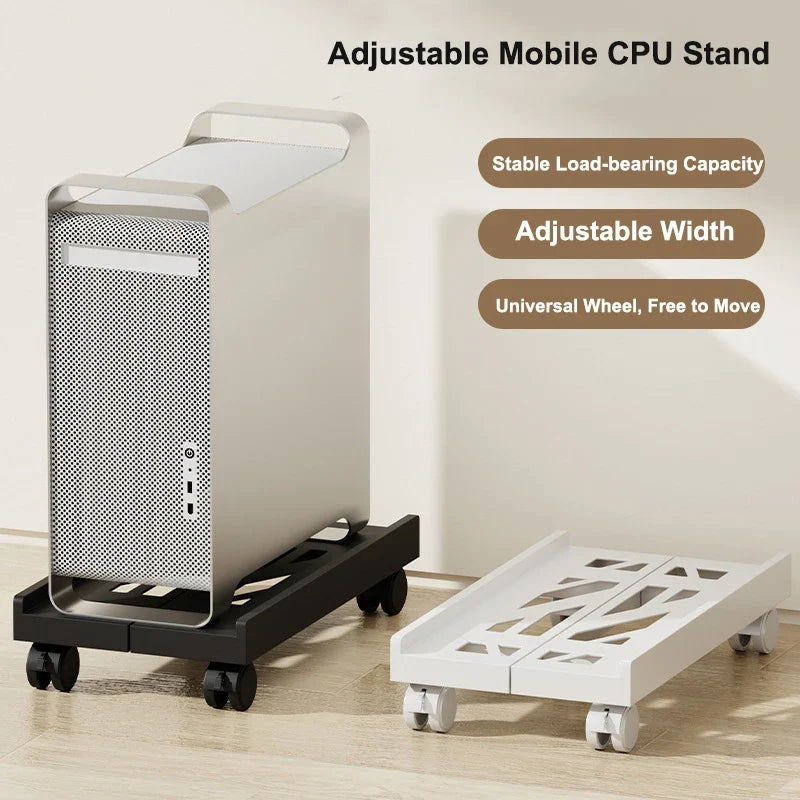 Adjustable Mobile CPU Stand Ventilated Computer Tower Stand PC Tower Stand Fits Most PC Under Desk CPU Holder PC Floor Cart