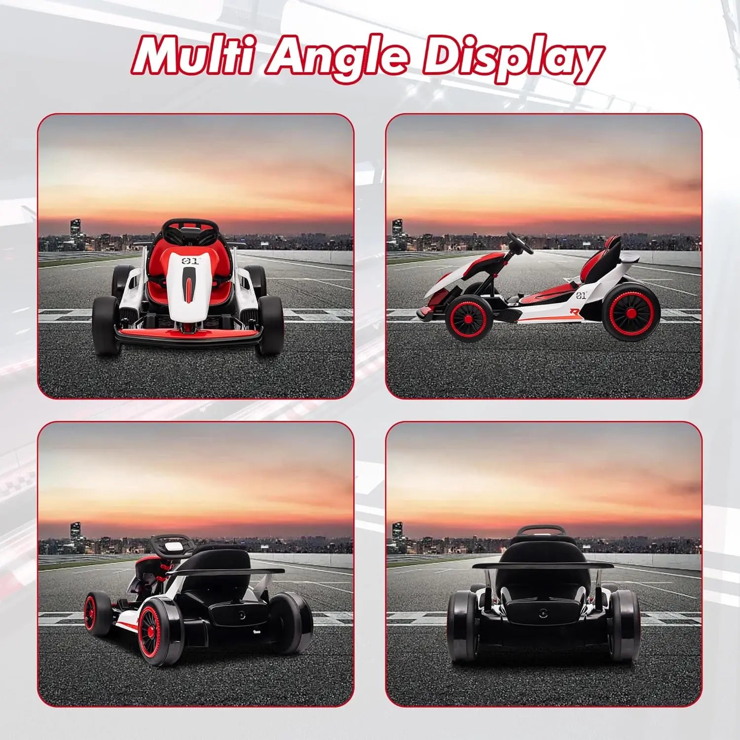 24V Electric Drift Go Kart for Kids with 200W Dual Motor,Music, Horn,8.1MPH High Speed,Ride On Racing Toy for Teens, Boys Girls