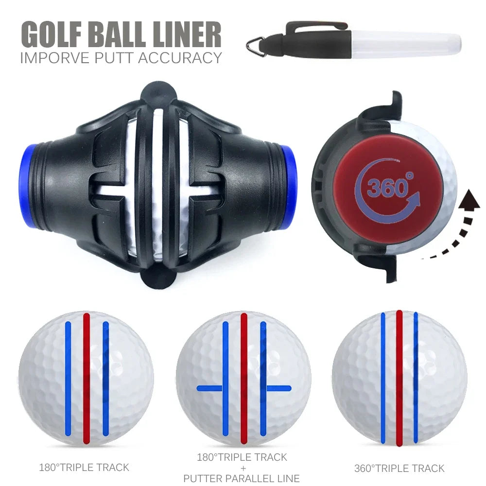 360 Degree Rotating Golf Ball Liner Marker Template Pen Putting Positioning Imporve Putt Accuracy Aids Golf Tools ZY017