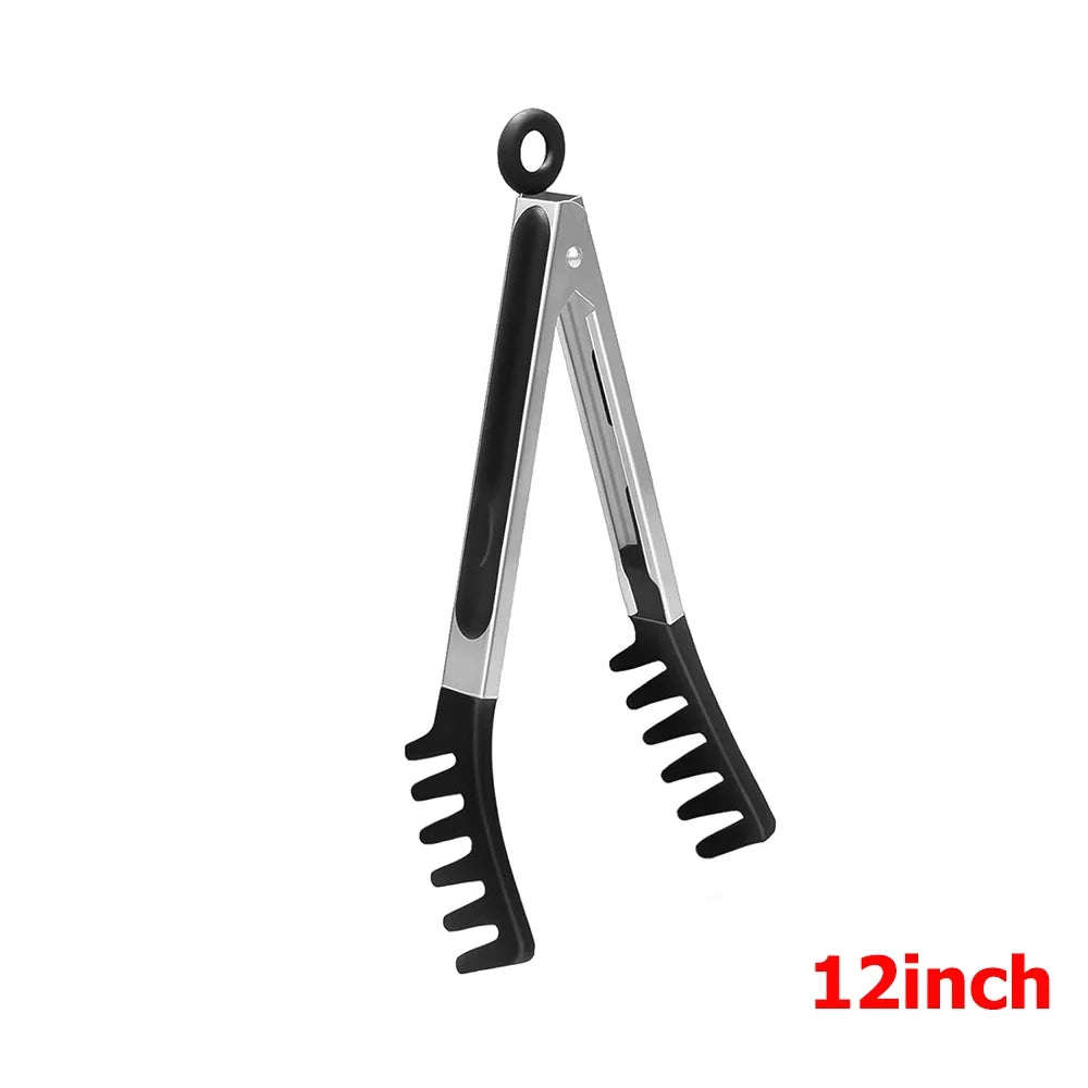 9 12 inch Kitchen Tongs For Cooking with Silicone Tips Heat Resistant Locking Cooking Tongs Non-Stick Food Tongs YY211