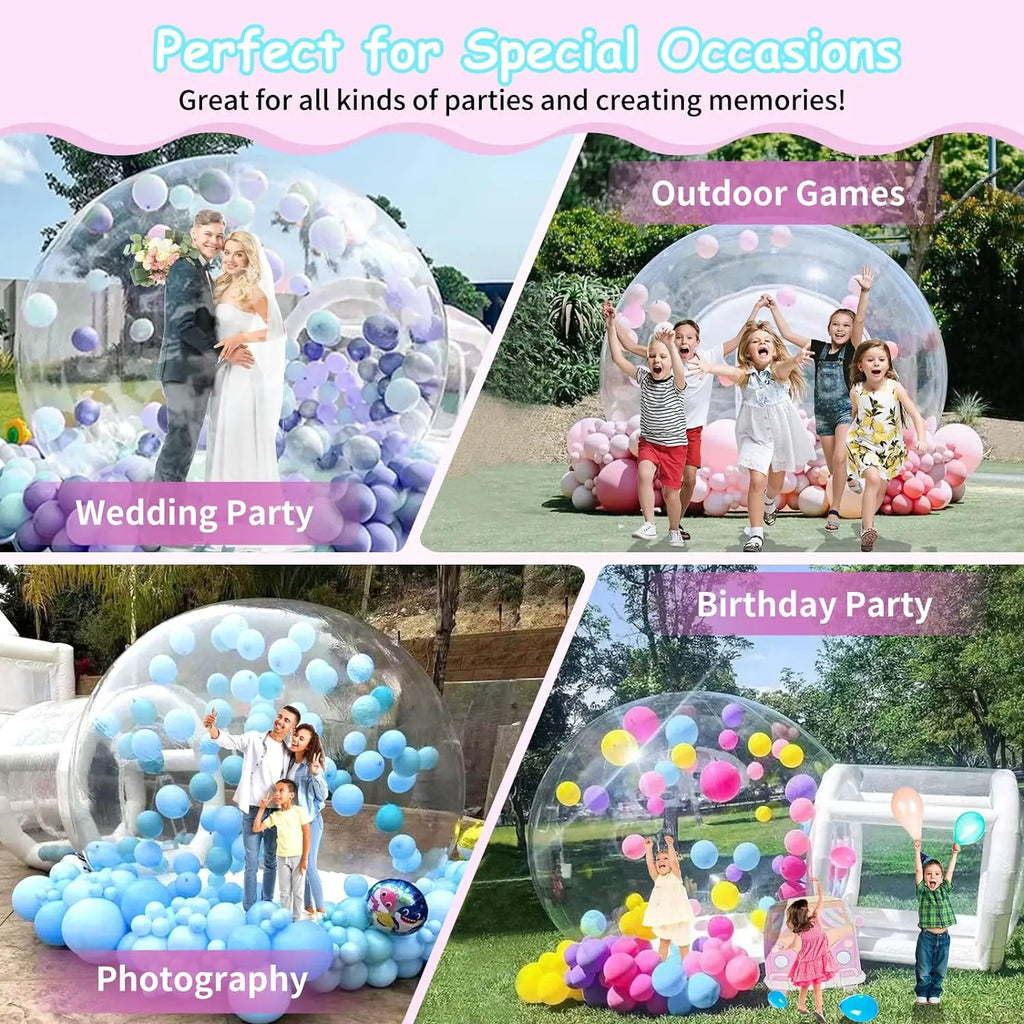 (13ft is 10ft bubble;13ft out of stock) Transparent Inflatable Camping Tent Inflatable Bubble Dome House for Balloon Event