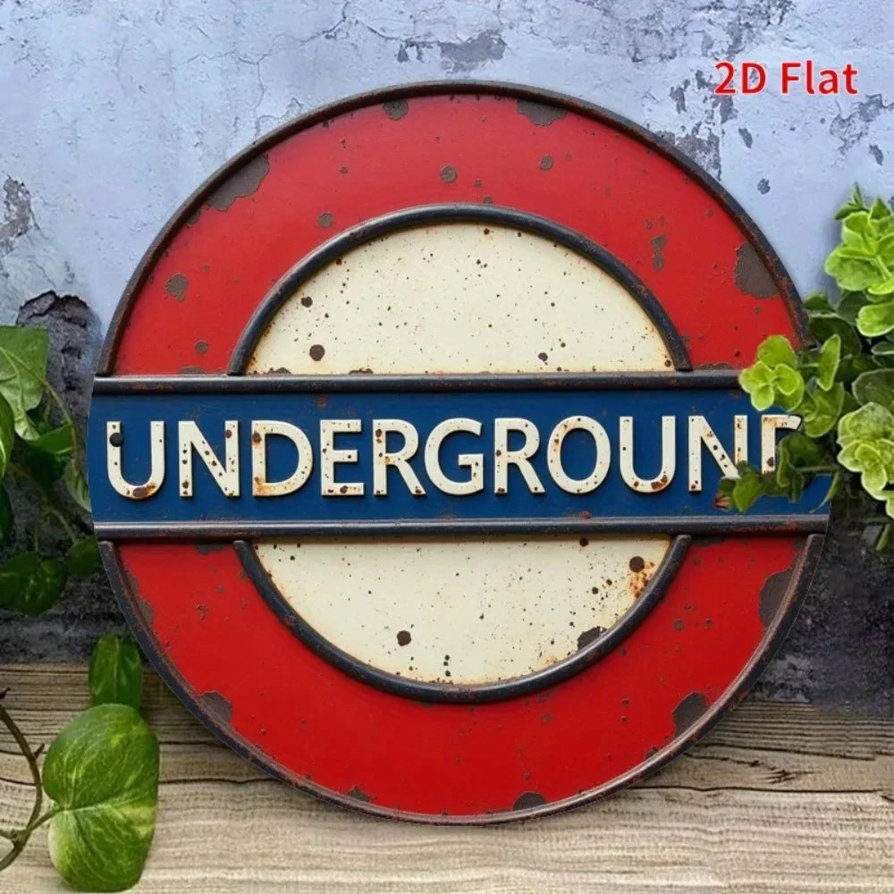 2D London Underground Vintage Metal Sign -Unique Decor for Home, Backyard - Perfect Gift for Friends & Colleagues