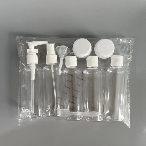 11PCS Travel Refillable Bottle Set Container Portable Cosmetic Lotion Toner Spray Shampoo Cream Tourism Supplies Set