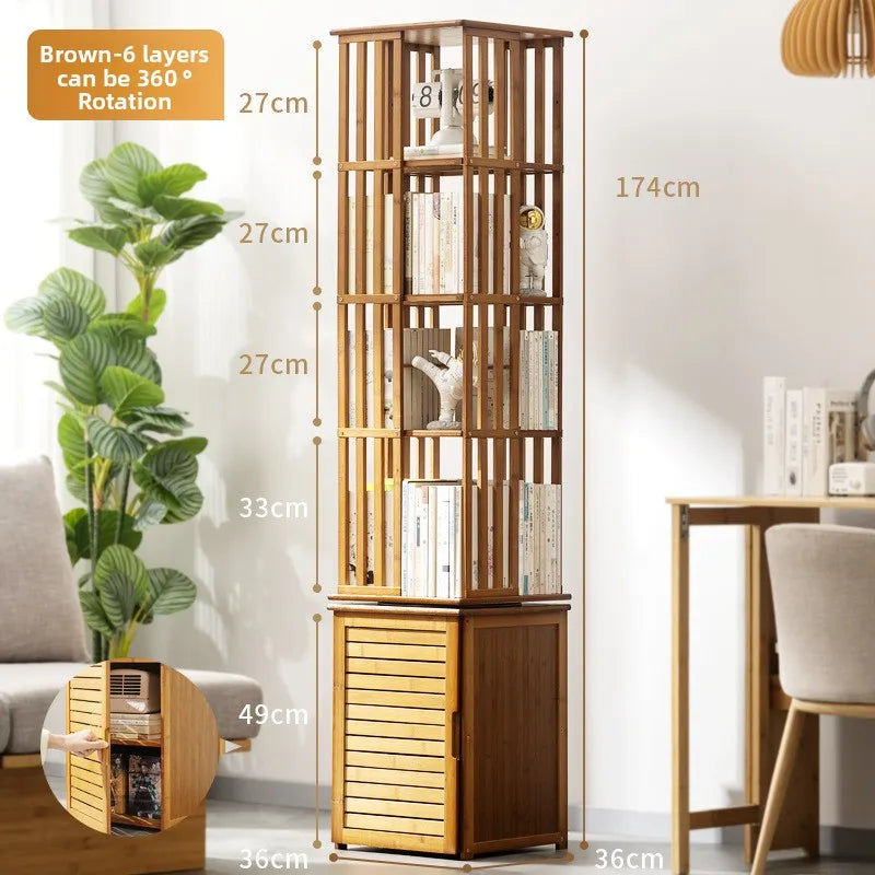 360 degree rotating bookshelf crevice bookcase children's floor picture book rack student shelf