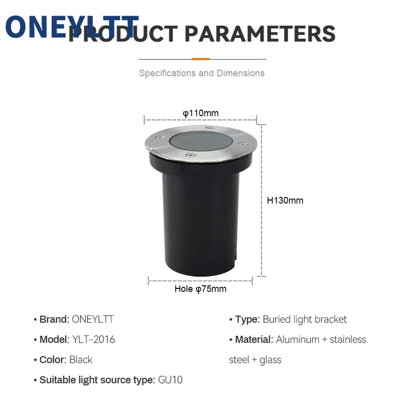 LED In-ground Light 12V 85-265V Buried Lights GU10 MR16 Waterproof Outdoor Recessed Spot Ground Lamp Underground Floor Lamps