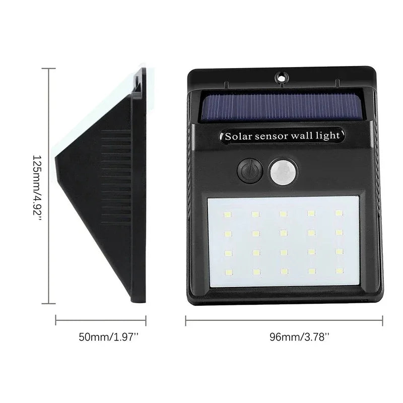 20-40LED Solar Lights Outdoor With 3 Mode Waterproof Motion Sensor Security Lighting LED Wall Street Lamp for Garden Porch Light