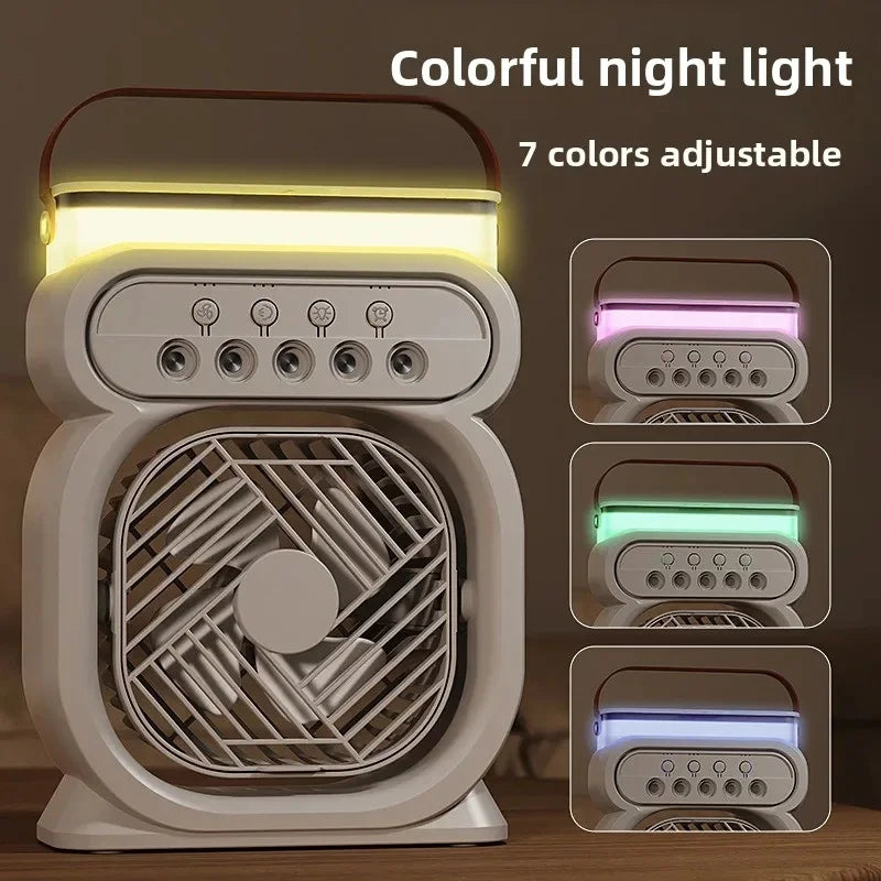 2025 USB Spray Fan Desktop Night Light Humidifier Outdoor Office Water Replenishment and Spray Fan in One Fan all the year round