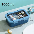 1000/1350ml Portable Cartoon Bento Box with Soup Bowl  Lunch Box Buckle Design Sealed Leak-proof Picnic Food Storage Container