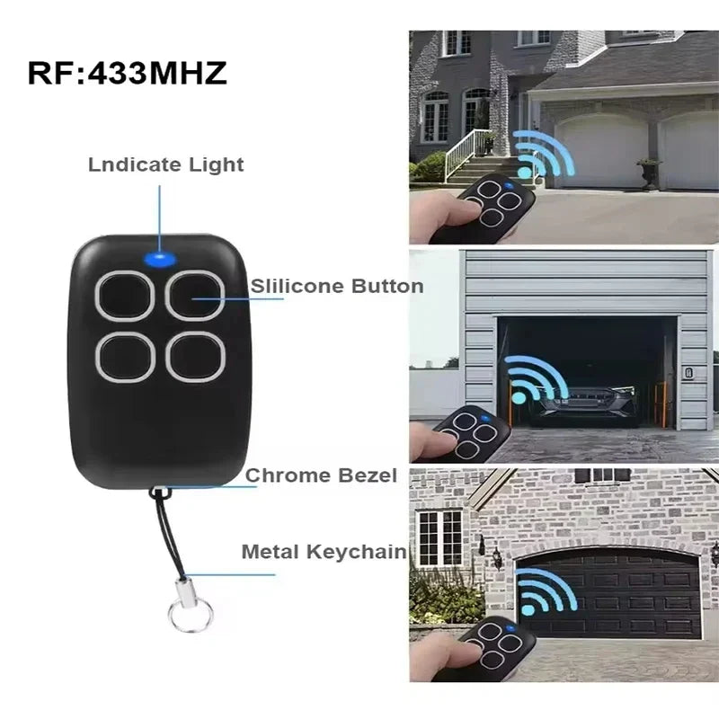 Garage Door RF Remote Control Duplicator 433MHz Code Grabber Clone Gate Key Fob Command Hand Transmitter 4 Buttons waterproof