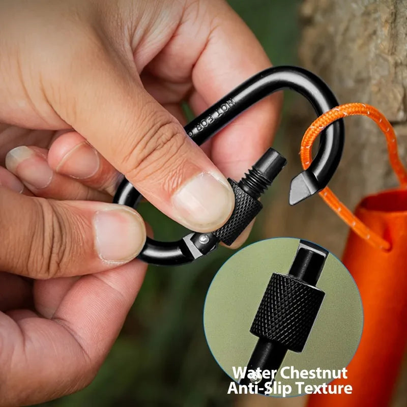 6 Pieces of D-type Spring Hook and Loop Spiral Doors Suitable for Outdoor Activities Such As Climbing, Camping, and Hiking