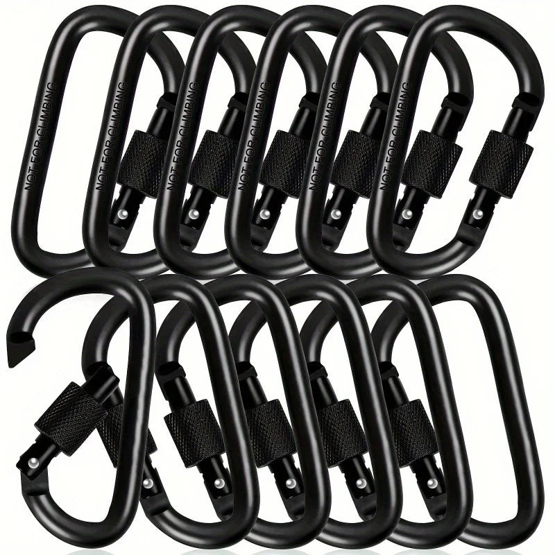6 Pieces of D-type Spring Hook and Loop Spiral Doors Suitable for Outdoor Activities Such As Climbing, Camping, and Hiking