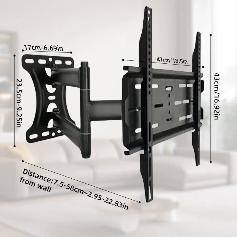 26-55inch Full Motion TV Wall Bracket Swivel Tilt Level Articulating, Max VESA 400x400mm,70cm Extension Long Arm TV Wall Mount
