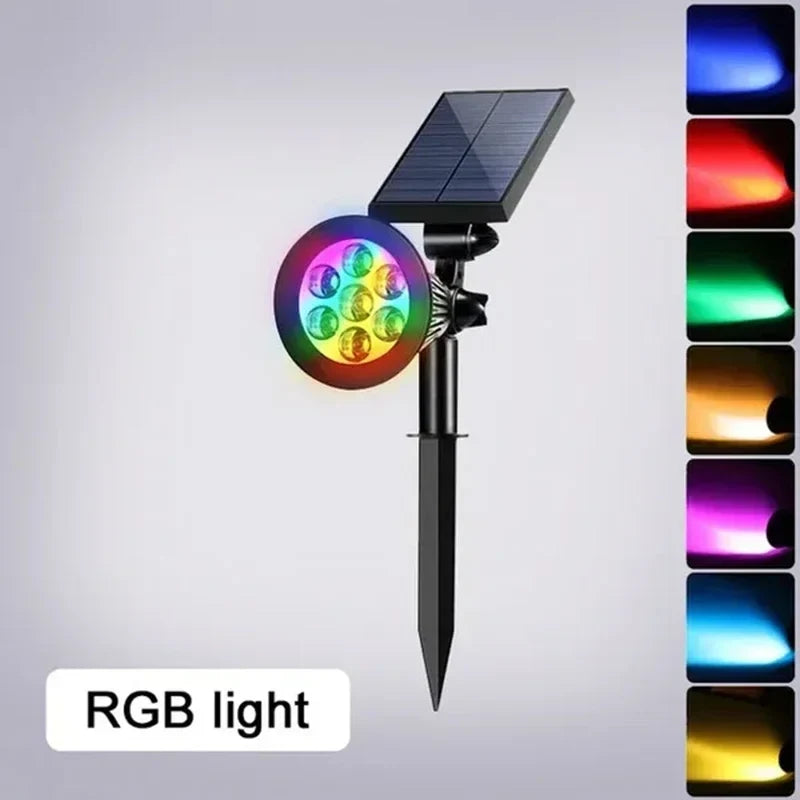 1Pcs Solar Powered 7LED Lamp Adjustable Solar Spotlight In-Ground IP65 Waterproof Landscape Wall Light Outdoor Lighting