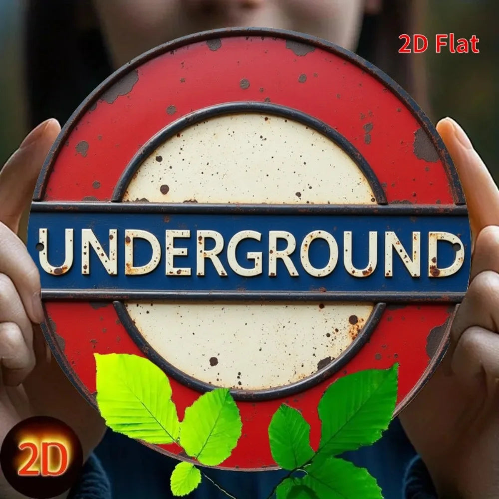 2D London Underground Vintage Metal Sign -Unique Decor for Home, Backyard - Perfect Gift for Friends & Colleagues