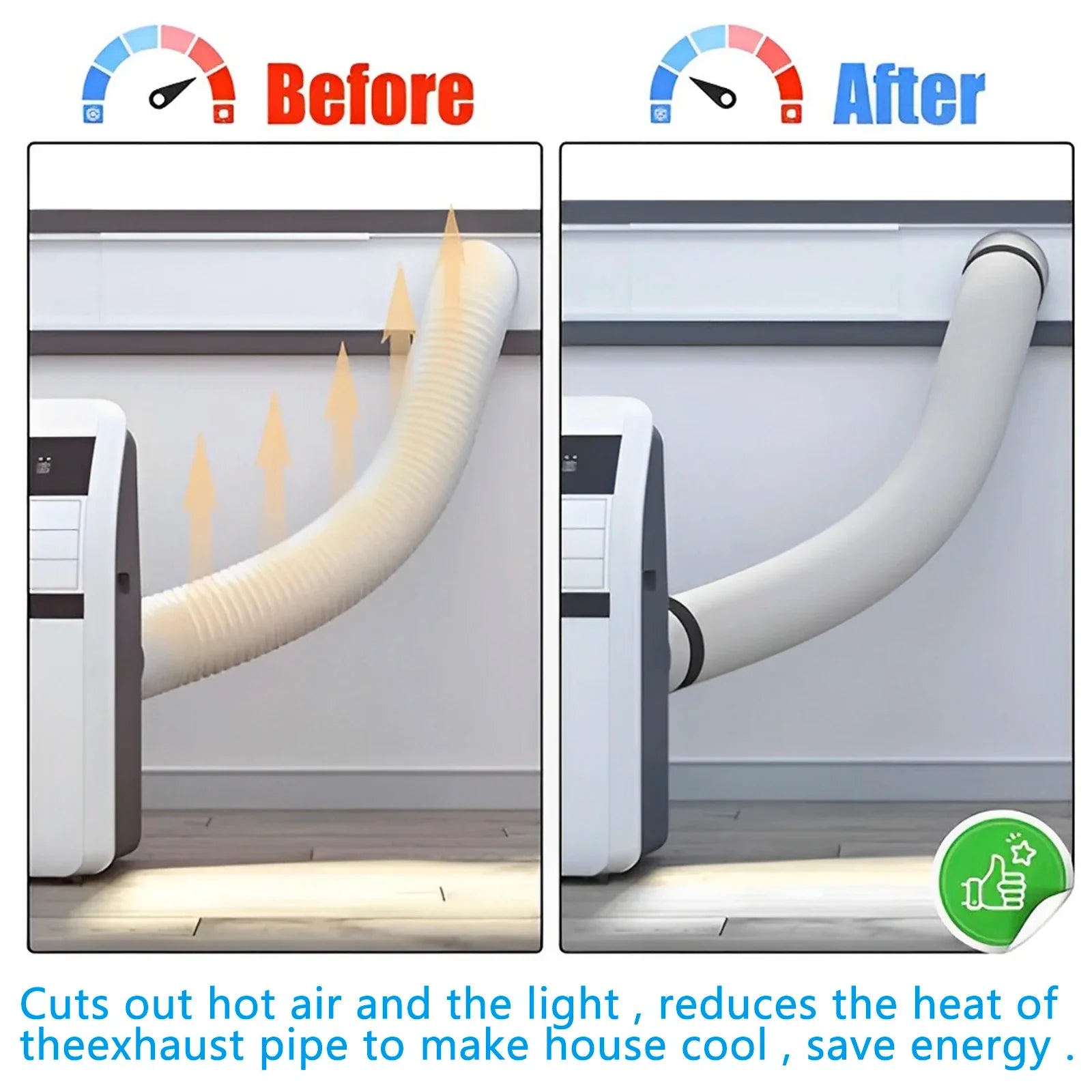 Air Conditioner Hose Protection Cover Insulated AC Hose Duct Vent Cover Easy Installation for Most 5inch to 5.9inch Exhaust Hose
