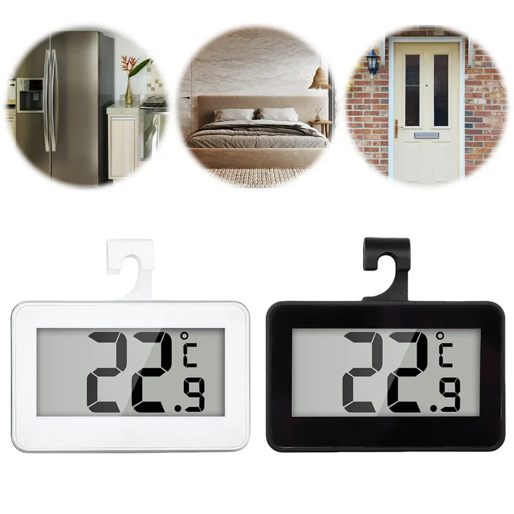 Mini Refrigerator Fridge Thermometer Waterproof Digital Freezer Thermometer with Hook Digital Refrigerator Thermometer for Home