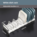 Kitchen Bowls Dish Storage Rack Adjustable Buckle Cabinet Drawer Storage Holder Dish Drain Rack Kitchen Drainage Storage Tools