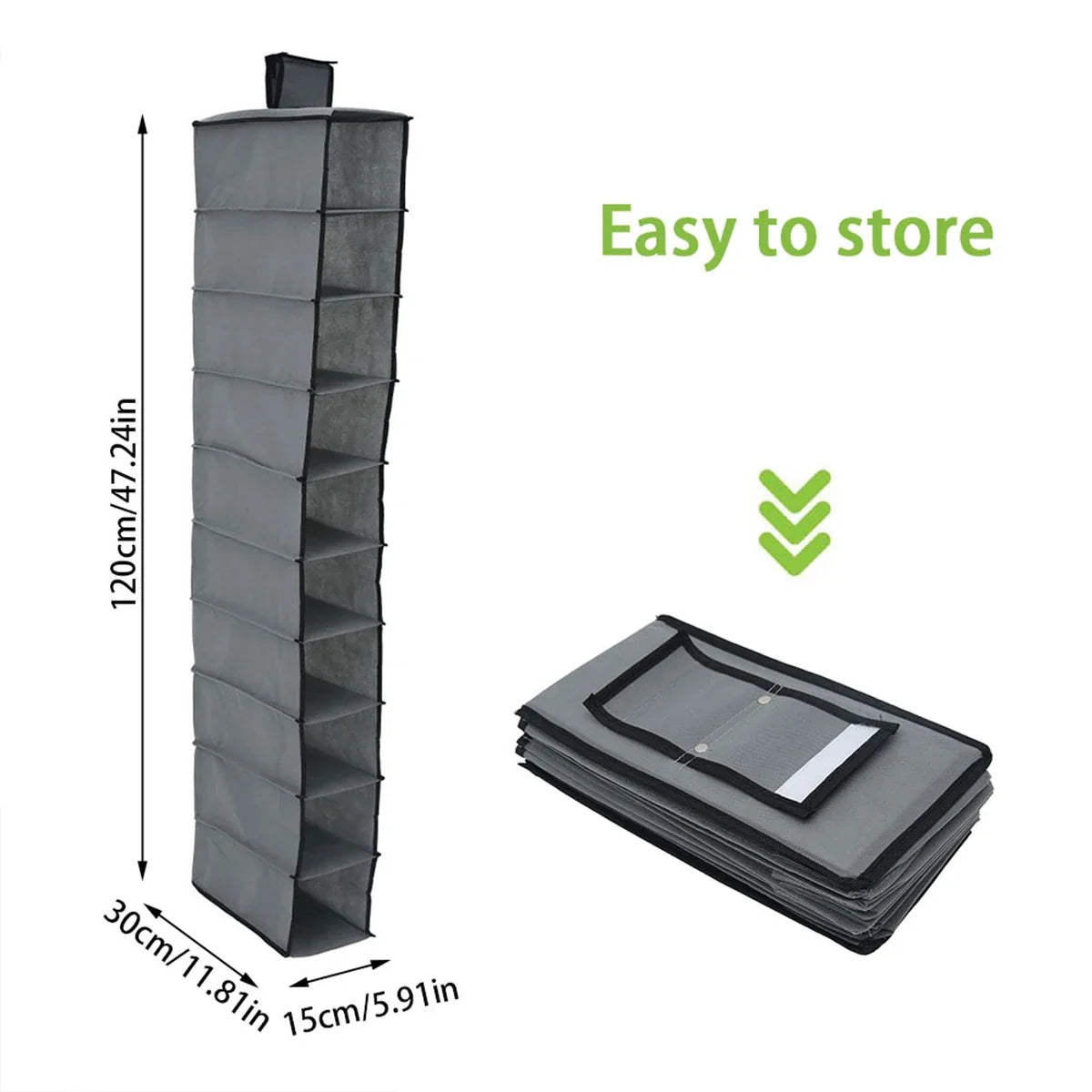 10 Layer Shoe Box Storage Hanging Bag Non-Woven Fabric Hanging Shoe Shelves Collapsible Wardrobe Storage Organizer for Shelves