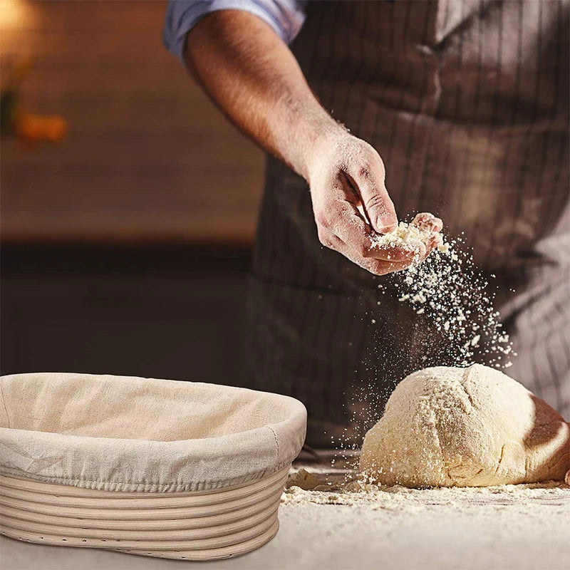 Banneton Bread Proofing Basket Round Oval Sourdough Baskets Bread Baking Dough Rising Ratten Bowls with Liners For Bakery YY087