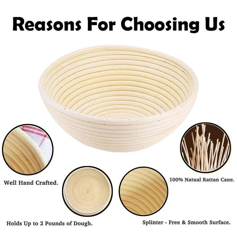 Banneton Bread Proofing Basket Round Oval Sourdough Baskets Bread Baking Dough Rising Ratten Bowls with Liners For Bakery YY087