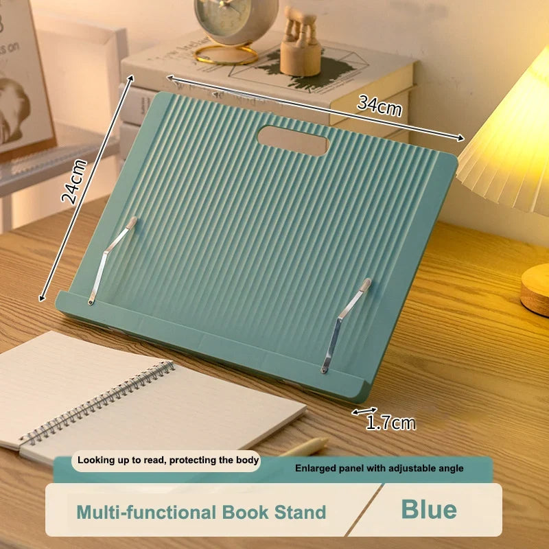 Adjustable Portable Folding Bookend Stand Reading Book Stand Books Recipe Shelf Folding Holder Organizer for Music Score Tablet