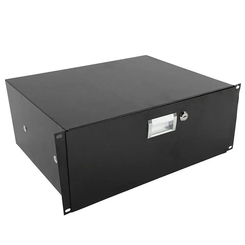 4U Professional Rack Case 19" Steel Plate DJ Drawer Equipment Cabinet with Key