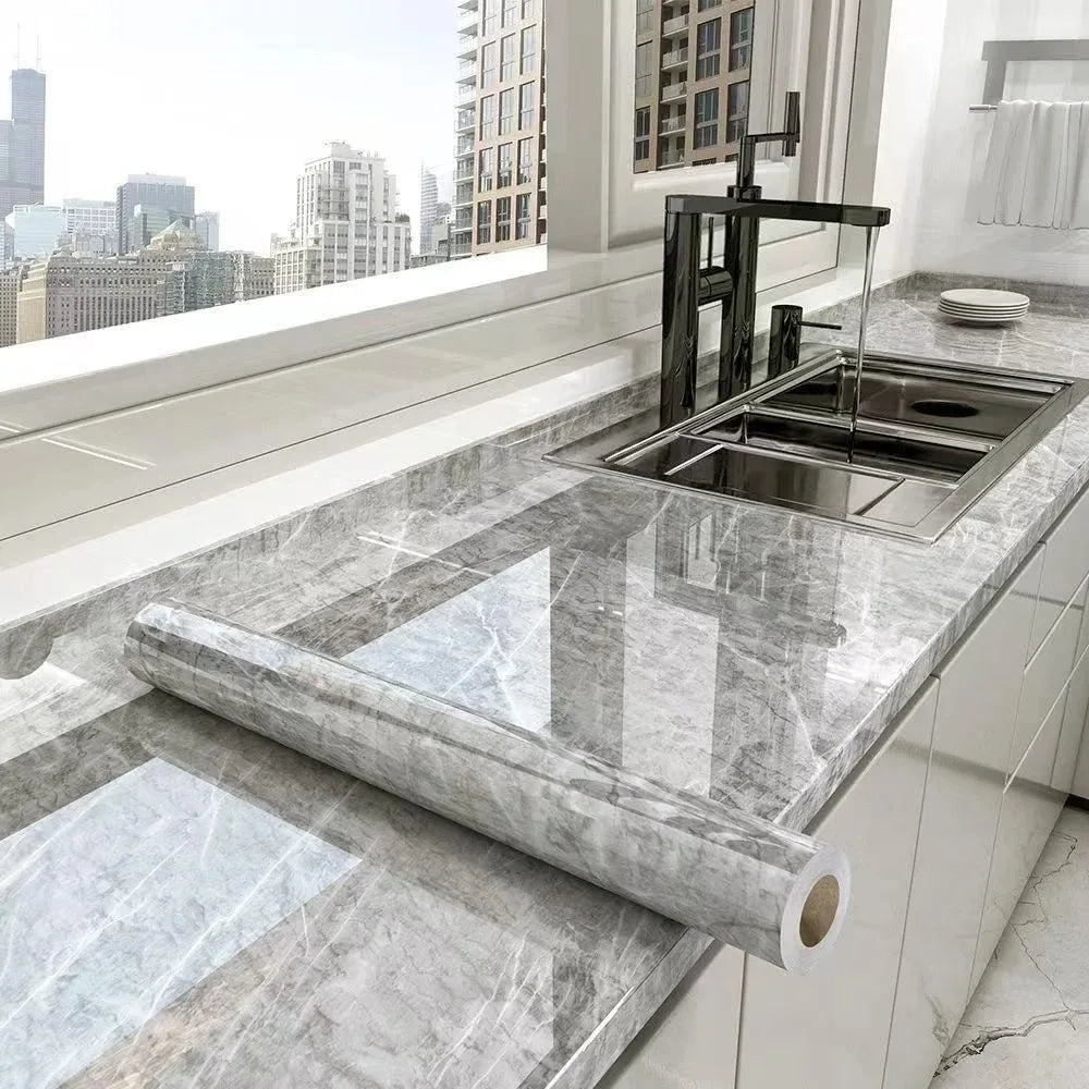40cm Marble Self Adhesive Wallpaper Vinyl Contact paper PVC Waterproof Wall Stickers For Kitchen Decorative Film Home Decor