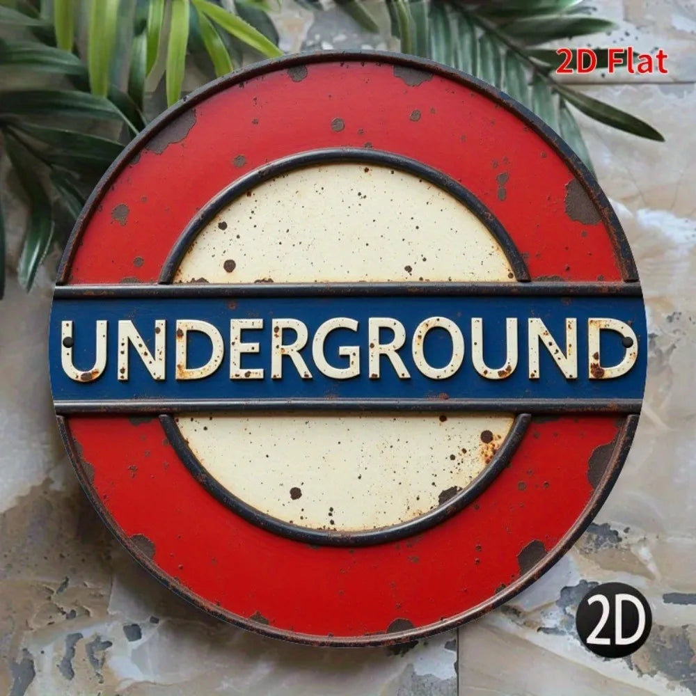 2D London Underground Vintage Metal Sign -Unique Decor for Home, Backyard - Perfect Gift for Friends & Colleagues