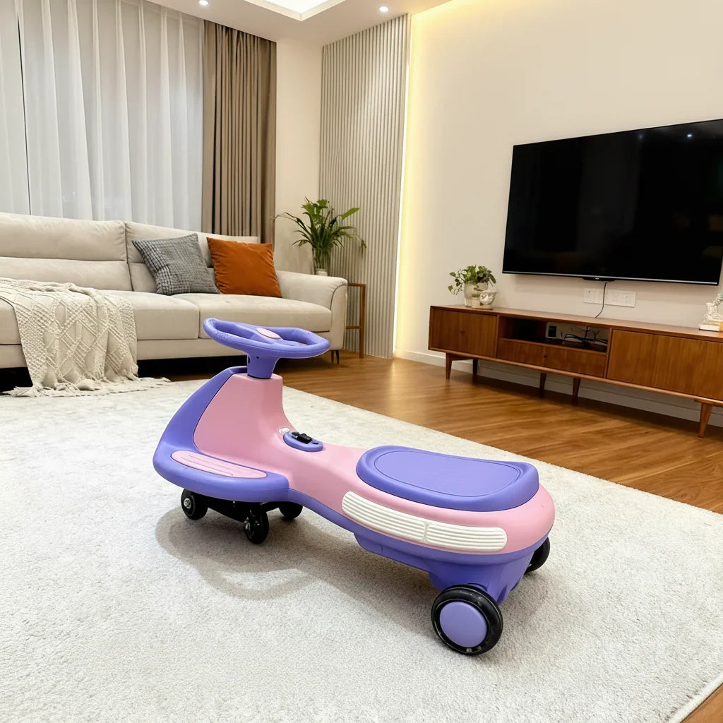 2-In-1  Ride on Wiggle Car, Pedal-Powered Swing Toy with 2 Speeds, Anti-Tipping  Capacity Ideal Present for Birthdays