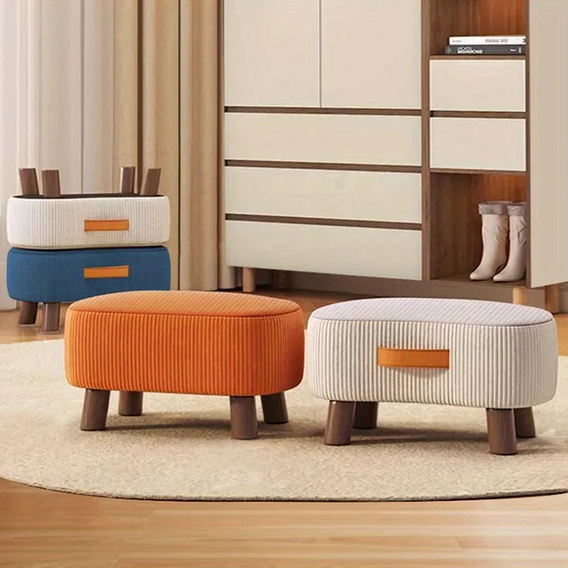 Simple Shoe Changing Stool Living Room Sofa Pedal Stool Coffee Soft Bag Household Nordic Furniture Shoe Bench Dining