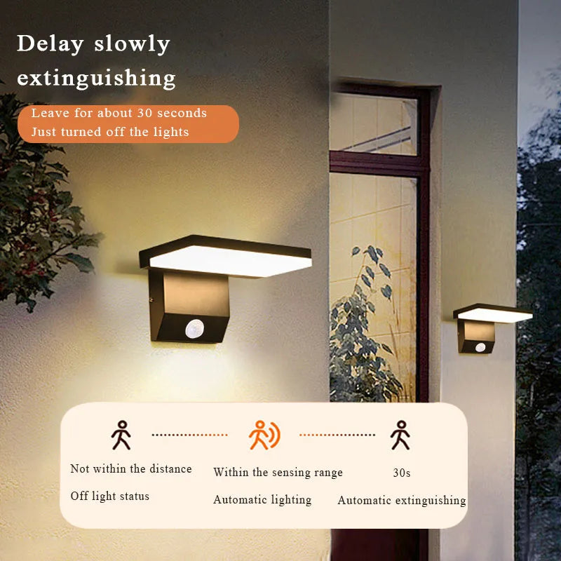 IP65 Waterproof Sensor Wall Lamp LED Outdoor Wall Light Adjustable Angle wall Lights  Aluminum Alloy Entrance Corridor Balcony
