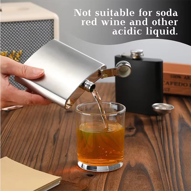 6 oz Stainless Steel Hip Flask with Funnel Leakproof Hip Flask For Alcohol Liquor Bulk Wedding Party Whiskey Flask YY208