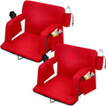 2 Pcs Portable Reclining Stadium Seat Chair with Padded Backrest & Adjustable Armrests for Bleachers,Games,Outdoor Camping