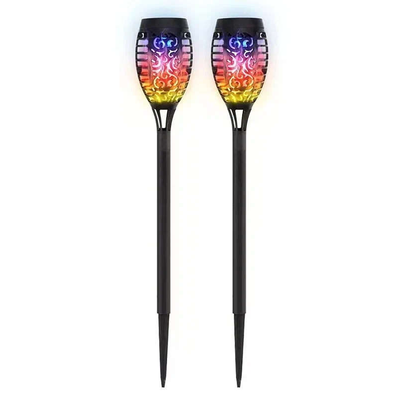1/2/4/6/8Pcs 12/96LED Solar Flame Torch Lights Flickering Lamp Waterproof Garden Decoration Outdoor Lawn Path Yard Patio 5 Color