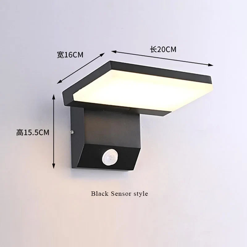 IP65 Waterproof Sensor Wall Lamp LED Outdoor Wall Light Adjustable Angle wall Lights  Aluminum Alloy Entrance Corridor Balcony