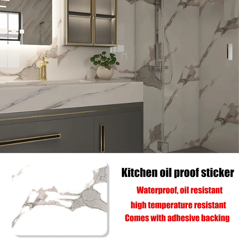 40cm New Kitchen Oil-proof Wall Stickers Self-adhesive Stain-resistant High Temperature Kitchen Countertop Protective Wallpaper