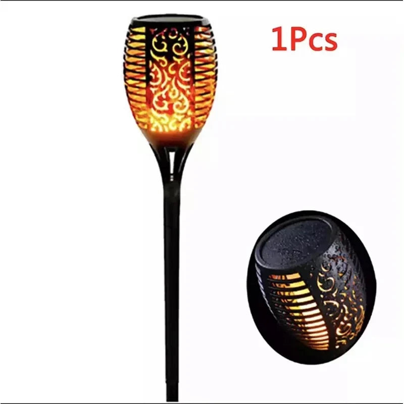1/2/4/6/8Pcs 12/96LED Solar Flame Torch Lights Flickering Lamp Waterproof Garden Decoration Outdoor Lawn Path Yard Patio 5 Color