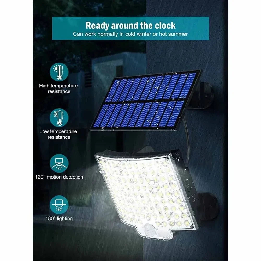 106 LED Solar Motion Light Outdoor Separate Panel Solar Flood Lights 4 Working Modes for Garden Garage Waterproof Wall Lights