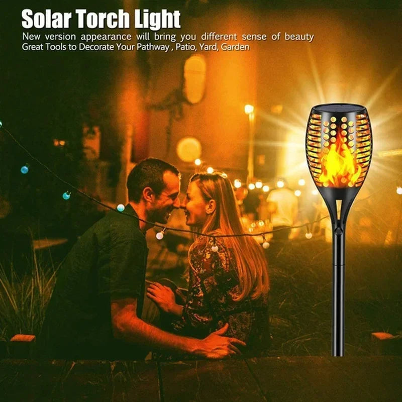 1/2/4/6/8/10Pcs Solar Flame Torch Lights Flickering Light Waterproof Garden Decoration Outdoor Lawn Path Yard Patio Floor Lamps