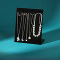 L-shaped Necklace Display Rack, Black Plush Necklace Display Stand for Bangle Chain Necklace Display & Storage