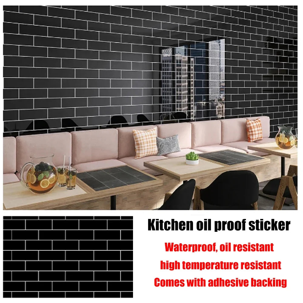 40cm New Kitchen Oil-proof Wall Stickers Self-adhesive Stain-resistant High Temperature Kitchen Countertop Protective Wallpaper