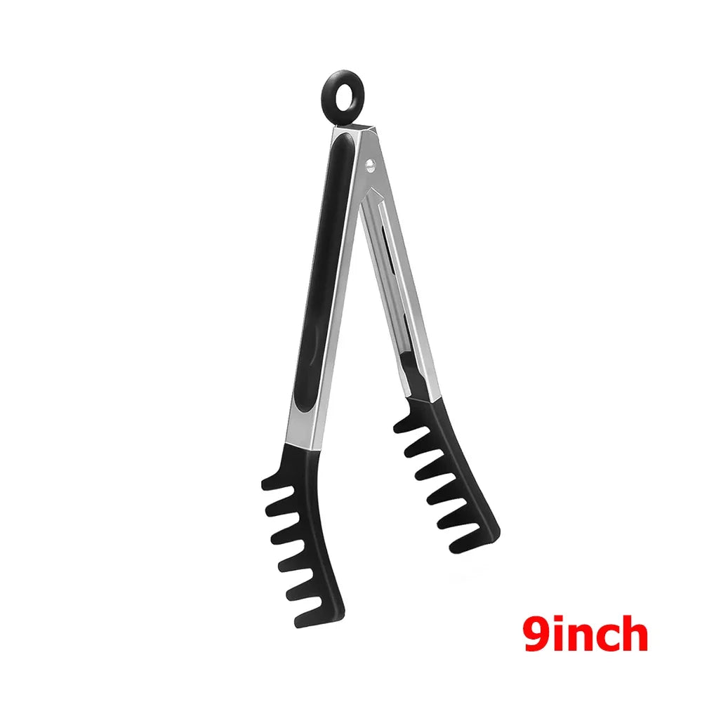 9 12 inch Kitchen Tongs For Cooking with Silicone Tips Heat Resistant Locking Cooking Tongs Non-Stick Food Tongs YY211