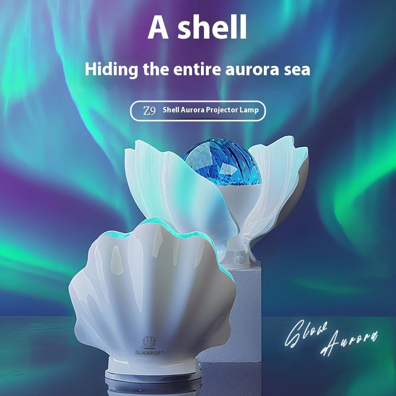 Atmosphere Shell Bedroom Aurora Dream High Sense Colorful Projection Lamp